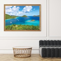 Waterlemon Cay, St John Beach Aerial Photography Wall Art Decor, Leinster Bay
