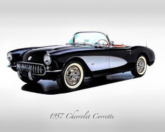 Classic Cars – 1957 Chevrolet Corvette in Onyx Black – Print
