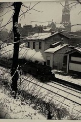 Steam Engine Menilmontant Railway Station Vintage Postcard Blank