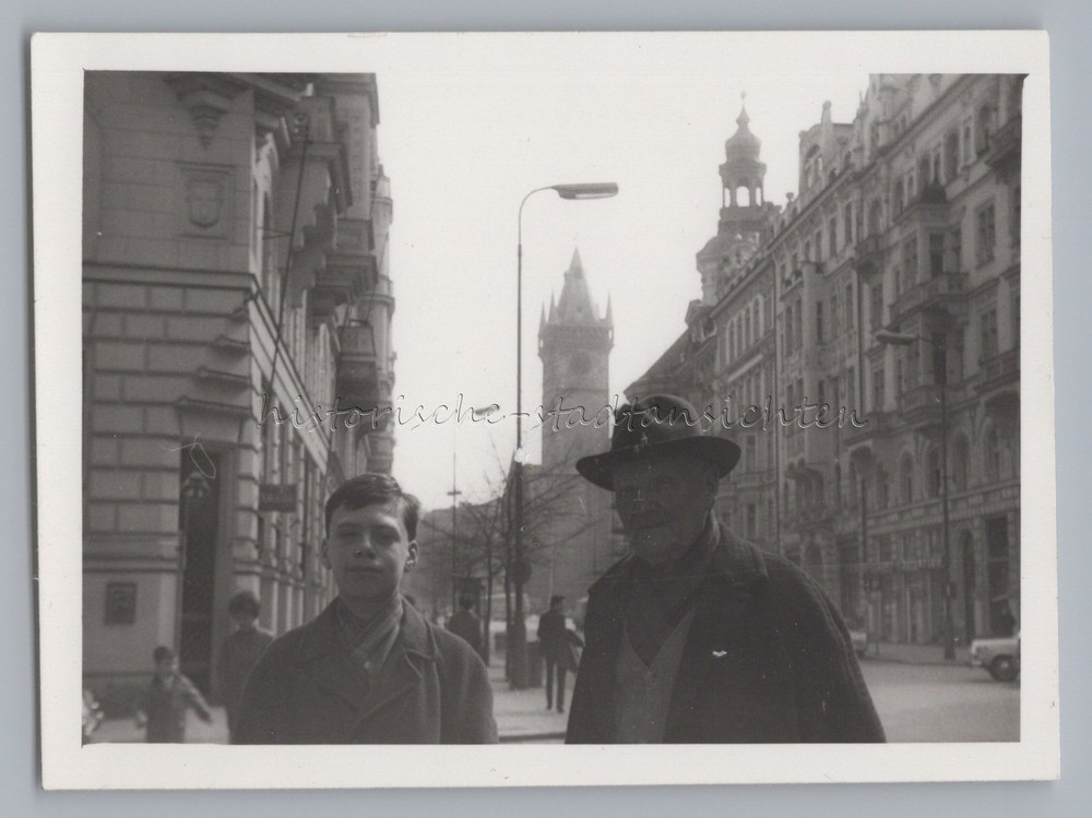 Prague Praha Czech Republic 1969 – Grandfather and Boy – Vintage Photo 1960s