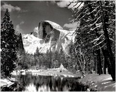 1938 1990s Ansel Adams Half Dome winter Yosemite National Park Large Art Photo