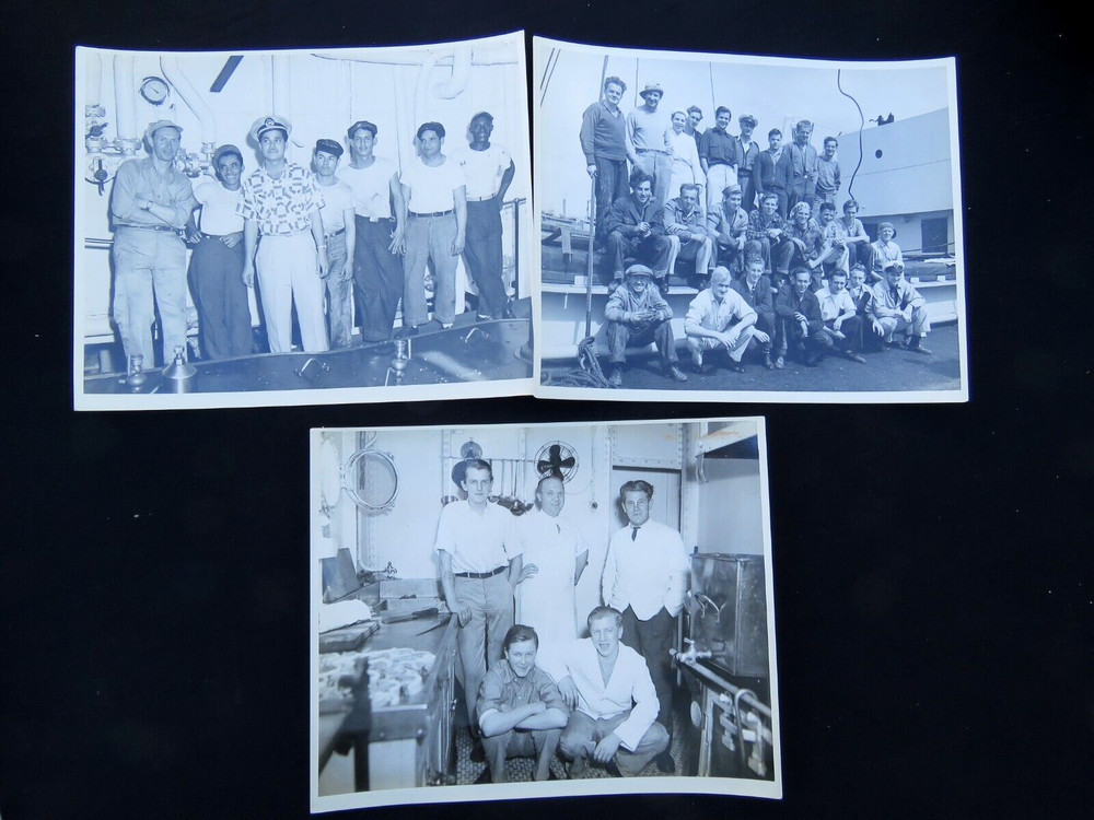 (3) 1940’s Original Photographs of Ship Crew San Pedro CA by Anderson – Markell