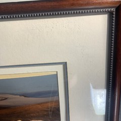 Vtg Framed Photograph North Pole~Midnight Sun~Signed Triple Matted 17”x21” READ