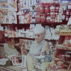 CONVENIENT STORE CLERK framed photo 1970s classic Pabst Blue Ribbon hanging lamp