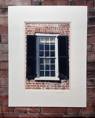 Signed photo 8 x 12” Window w/ Black Shutters – 13 ¾ x 17 ¾ double-beveled mat