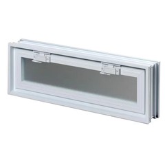 Clearly Secure 24 in x 8 in x 3 in Hopper Vent for Glass Block Windows HV248A