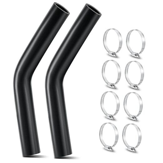 2 Pcs Gasoline Fuel Filler Neck Hose with 8 Clamp Setes 1 1/2 Inch 45 Degree