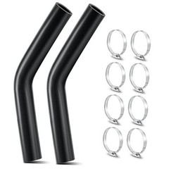 2 Pcs Gasoline Fuel Filler Neck Hose with 8 Clamp Setes 1 1/2 Inch 45 Degree