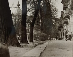 Street Scene in Odesa, Black and White Vintage Photo, Original Vintage Photo