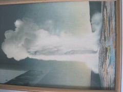 Old Faithful Geyser Yellowstone Colored Photo Antique Or Vintage Frame 13″ x 18″