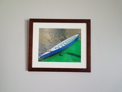 Tom Korologos «Blue Boat, Green Dock 09» Framed Photograph Korologos Gallery