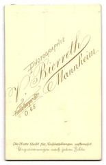 Photograph V. Bierreth, Mannheim, soldier in uniform musician Rgt. 111