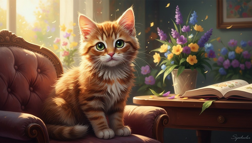 Cute Kitten Photo Digital Image Wallpaper Print High Resolution 0.99