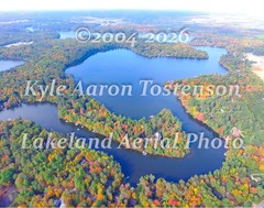 Otter Lake, Eagle River Chain, Vilas Co., Wisc. Overhead Photo. Frame Optional.