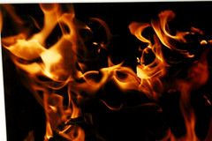 Dancing Fire Flames Photo 8″ x 10″ in 11″ x 14″ White Matte Signed by Kim Barry