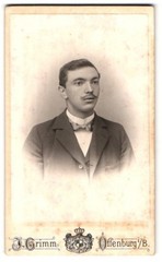 Photograph J. Grimm, Offenburg I. B., Portrait of Young Charming Man with Snuff