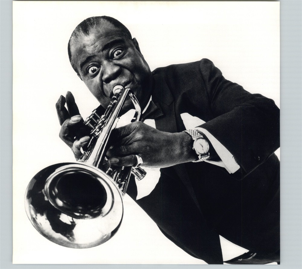 1972 1966 Philippe Halsman Louis Armstrong Trumpet Art Photo Gravure