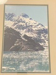 Vintage Snow Ice Mountain Lake Photo Professionally Framed 17.5”x13.5”