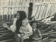 Slovakia peasant family children vintage photo