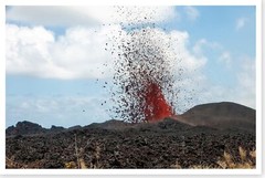 2018 Hawaii Fissure 17 Lava Fountain Kilauea Volcano Silver Halide Photo