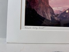Yosemite Matted Photograph, “Yosemite Valley Sunset”, National Park America Art