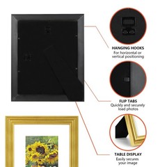 YOUNG POONG 8×10 Picture Frame，Display Pictures 5×7 with Mat or 8×10 With