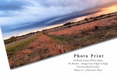 Storm Photography Print: Kansas Prairie Thunderstorm Lightning Stormy Sky Photo