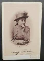 Photo portrait KAB CDV Vienna woman actor model hat cabinet picture Austria