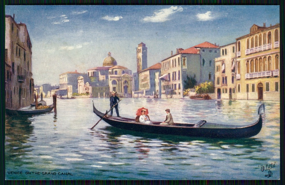 Artist Postcard Venice Venice Veneto Italy Grand Canal Tucks Series II. No 7037