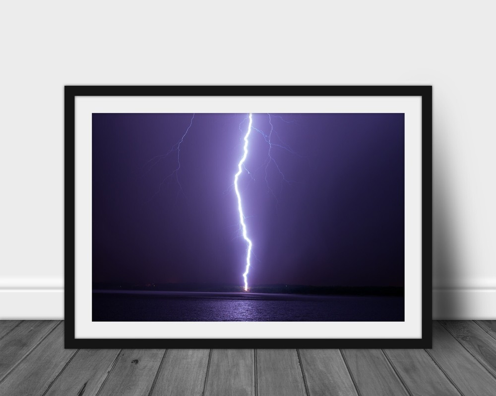 Lightning photography wall art picture night sky nature photo print home decor