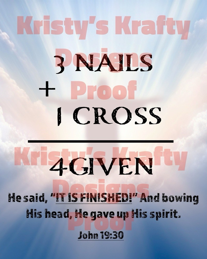 Custom Made 3 Nails + 1 Cross = 4Given 8×10 Photo Print