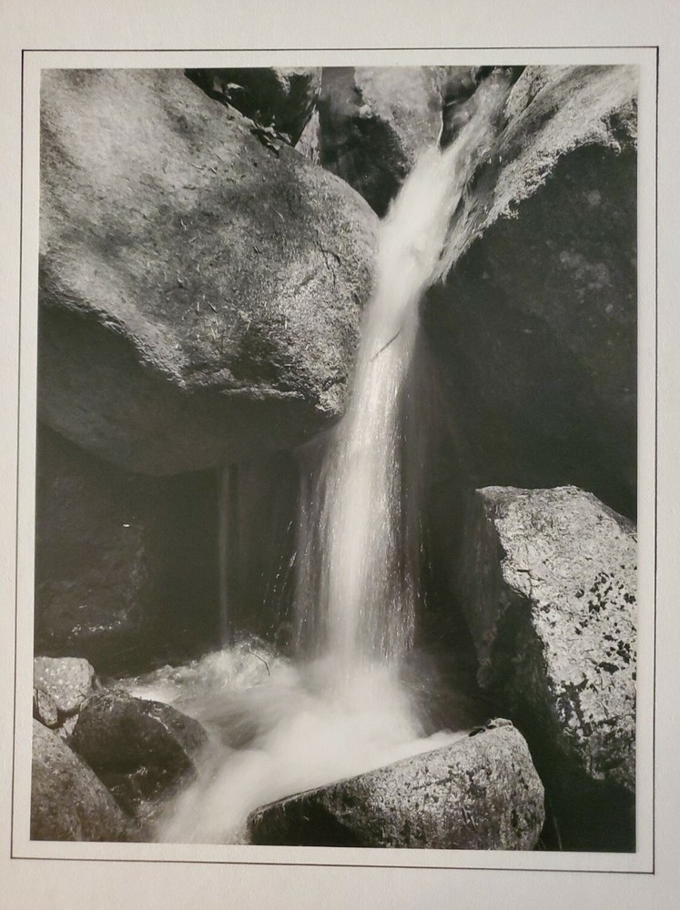 WATERFALL ROCKS LARGE ORIGINAL SIGNED ART PHOTO B&W STETTNER VTG MATTE NJ CAMERA