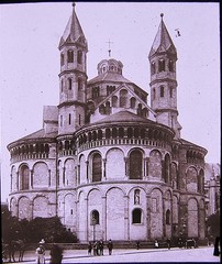 Apostle Church in Cologne around 1900 Orig. historic glass picture