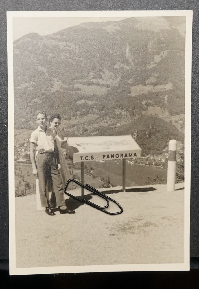 Photo view Chiusa Pass Switzerland panoramic sign Uri woman boy travel picture place
