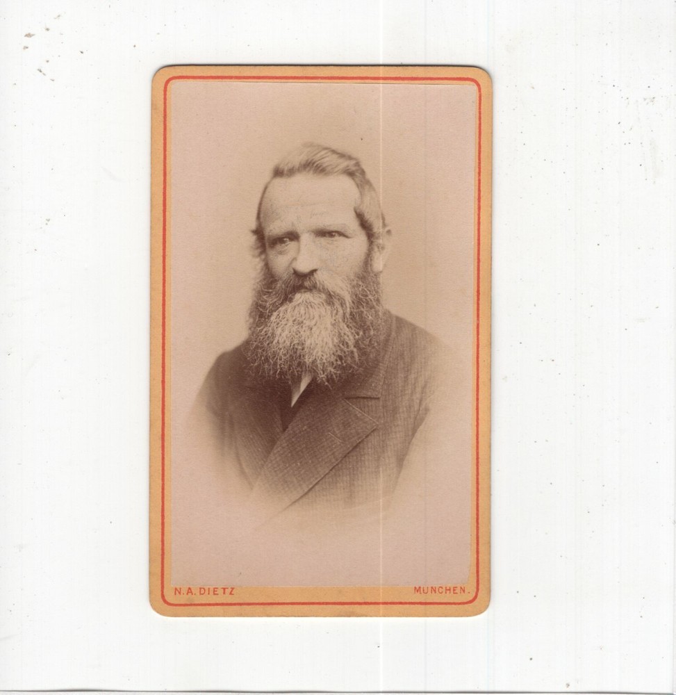 N.A. Dietz CDV Photo Male Portrait – Munich 1870s