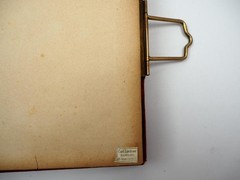 Antique Photo Album No Pictures 16x21cm Red Velvet Cover With Metal Clasp