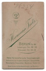 Photography Hermann Tietz, Berlin-SW, Leipziger-Strasse 46-49, portrait sweet class