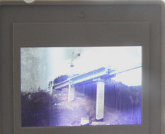 Photo Negative Slide Bridge Construction Bridge Construction Valley Crane Vintage AW