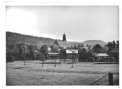 Glass Plate Vintage Black and White Positive Photo 13×18 cm, Village in Moselle