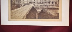 Vintage Black and White Photograph of a Large Building with a Courtyard