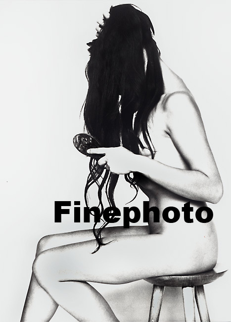 1960s Original ZDENKA VIRTA Female Nude Silver Gel Photo Beauty Hair Czech Woman
