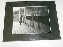 Sturbridge Village Sturbridge Massachusetts Amish Girl Barn Matted 14 X 11 B&W
