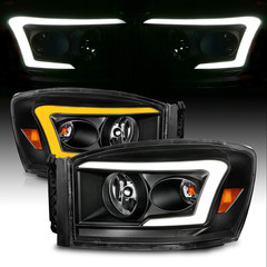 for 2006-2008 Ram Truck 1500 2500 3500 Switchback LED Tube Black Replacement Hea