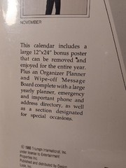 Michael Jackson Bad Era RARE Official 1989 16 Month Edition Calender