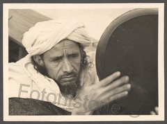 Photo Morocco Tangier Portrait Man with Turban Musician 1936