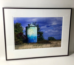 Fine Art Photograph Blue Silo Lake Michigan Shoreline Landscape Signed & Matted