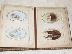 Antique Photo Album for Cabinet Cards, Family and Soldiers, c.1900