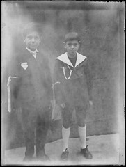 Glass Plate Old Black and White Photo Negative 9×12 cm Boys