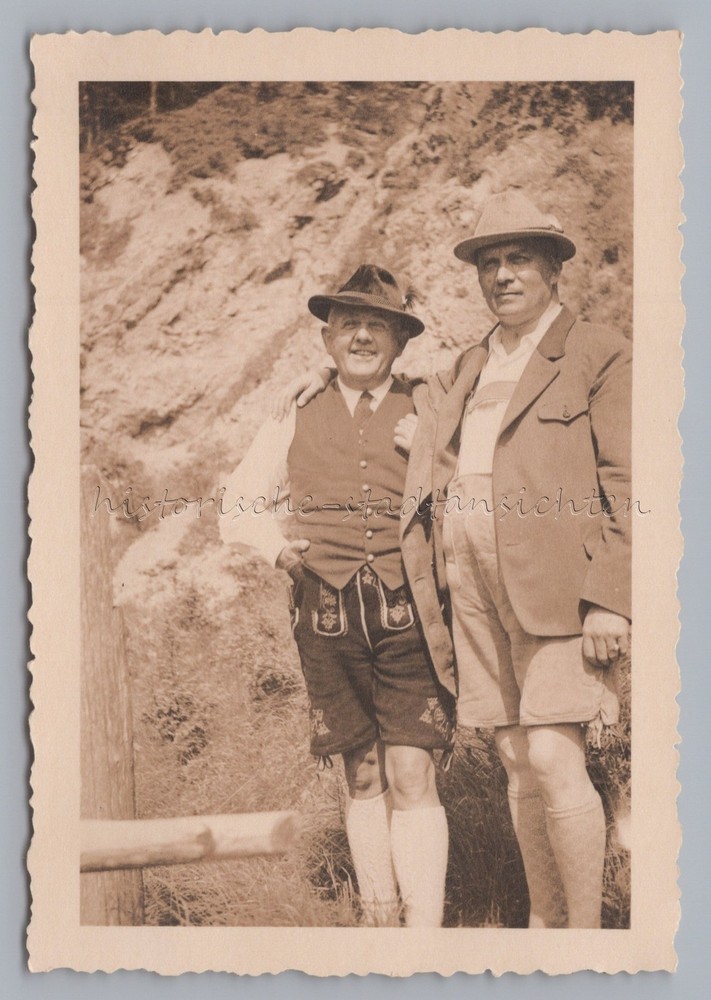 2 Men in Costume at Lake Tegernsee 1934 Portrait Old Photo 1930s