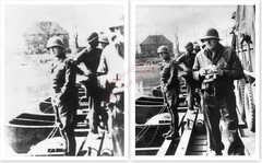General George Patton Urinating In Rhine River Pair Of WWII 8 x 10 Photos